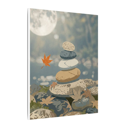 Warm River Stones Canvas Art - Japanese Pattern Japandi