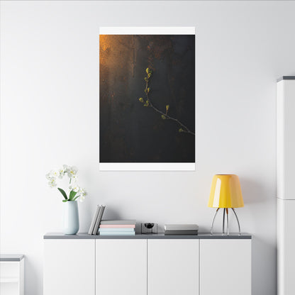 Dark Japandi Rust Patina in Golden Hour | Moody Minimal Canvas Art
