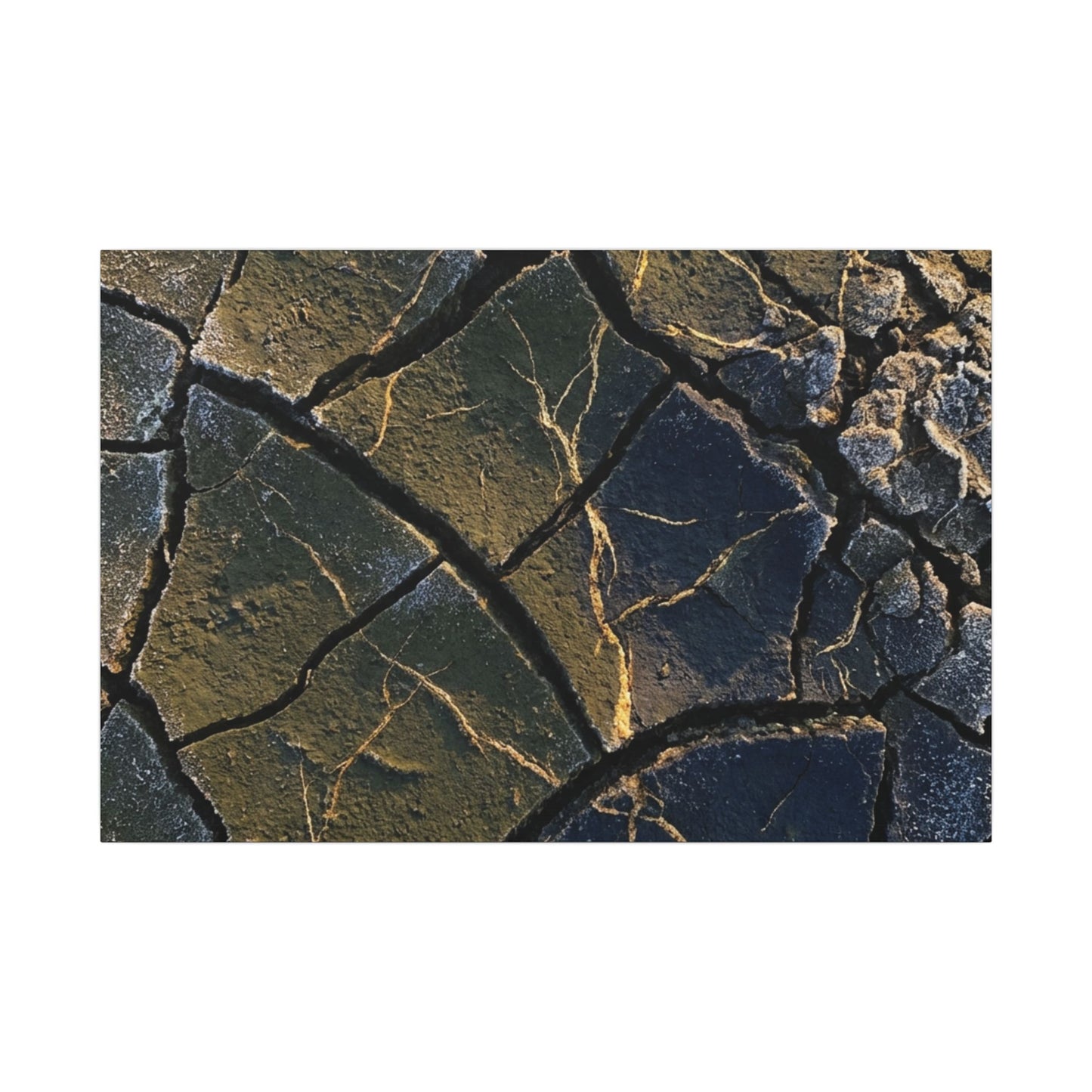 Winter Cracked Earth Moody Minimal Canvas Art | Atmospheric Decor Art Print