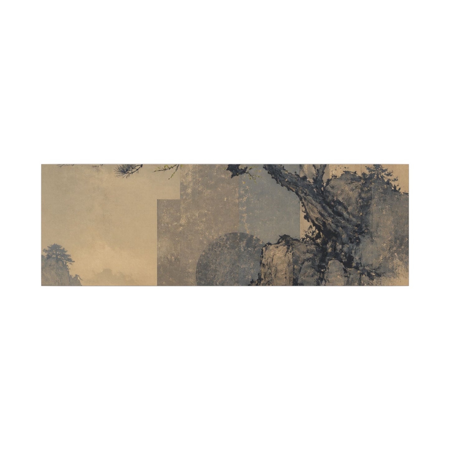 Japandi Pine Tree in Moonlight | Japanese Pattern Canvas Art