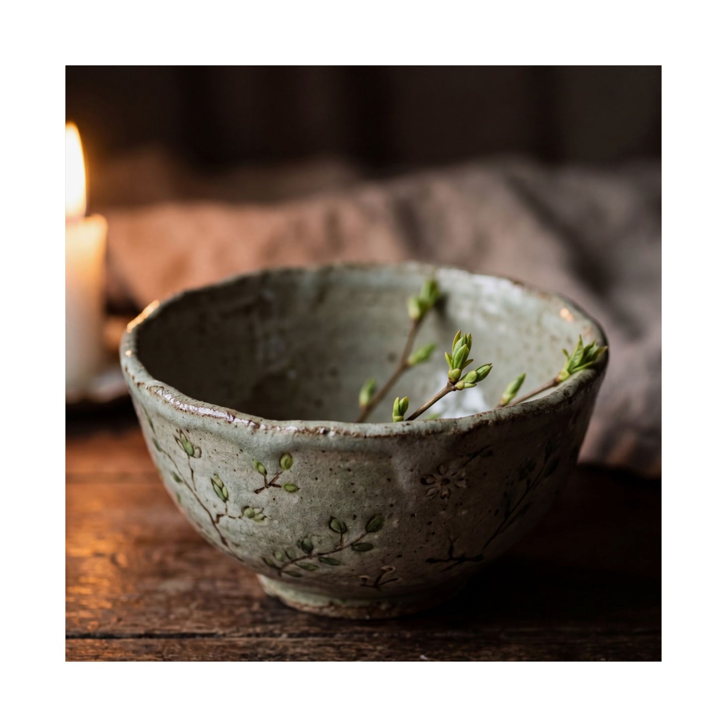 Ceramic Bowl Wall Art Print | Spring Japandi Japanese Pattern Art