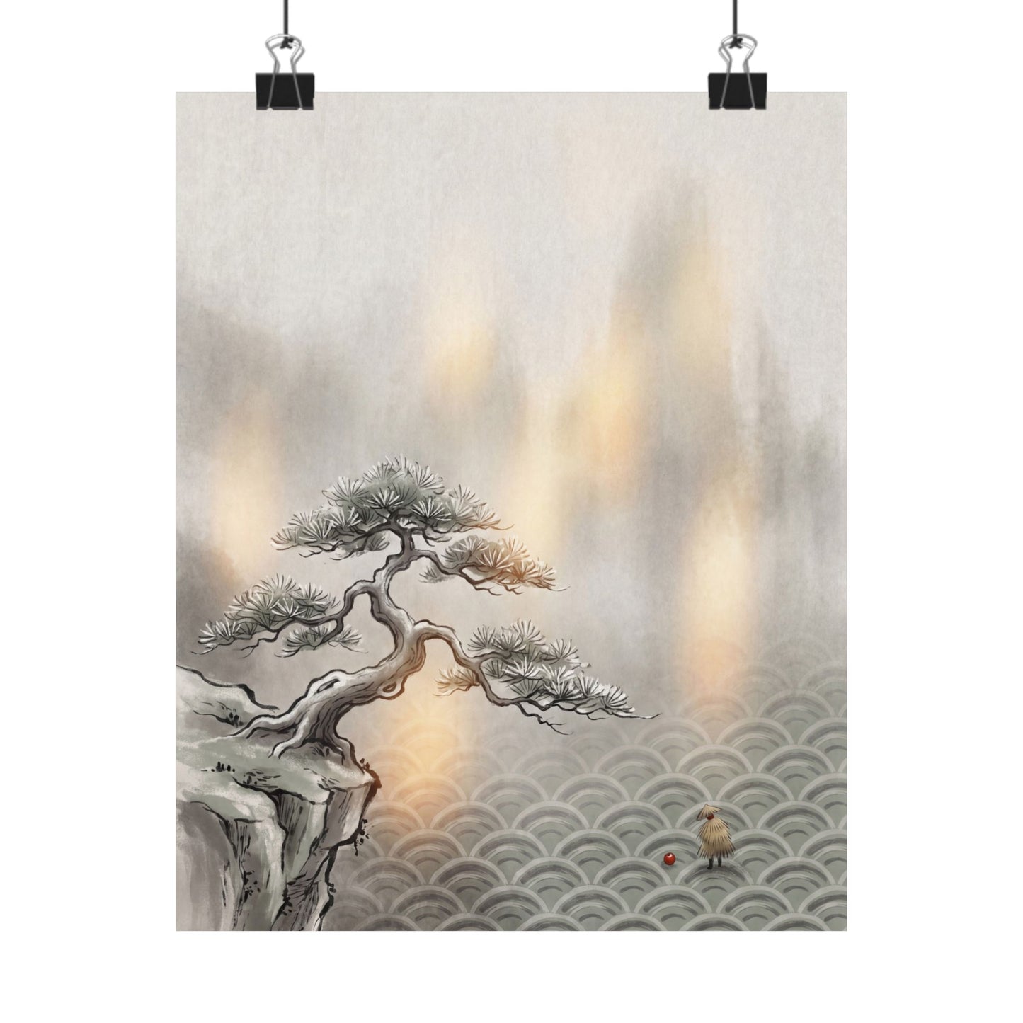 Datsuzoku Pine Tree Wall Art Print - Japandi Japanese Pattern