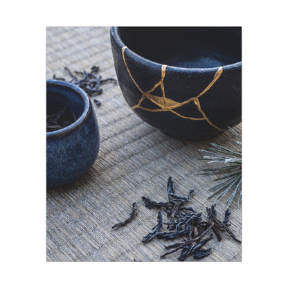 Kintsugi Tea Ceremony in Overcast | Gold Vein Canvas Art