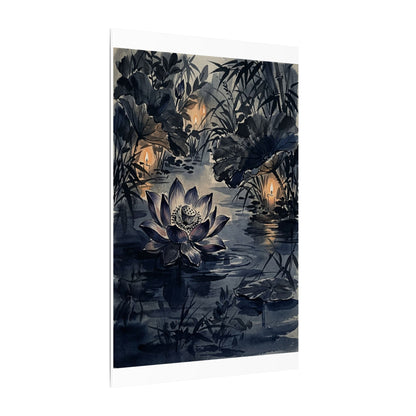 Fukinsei Lotus Flower Canvas Art - Zen Sumi E