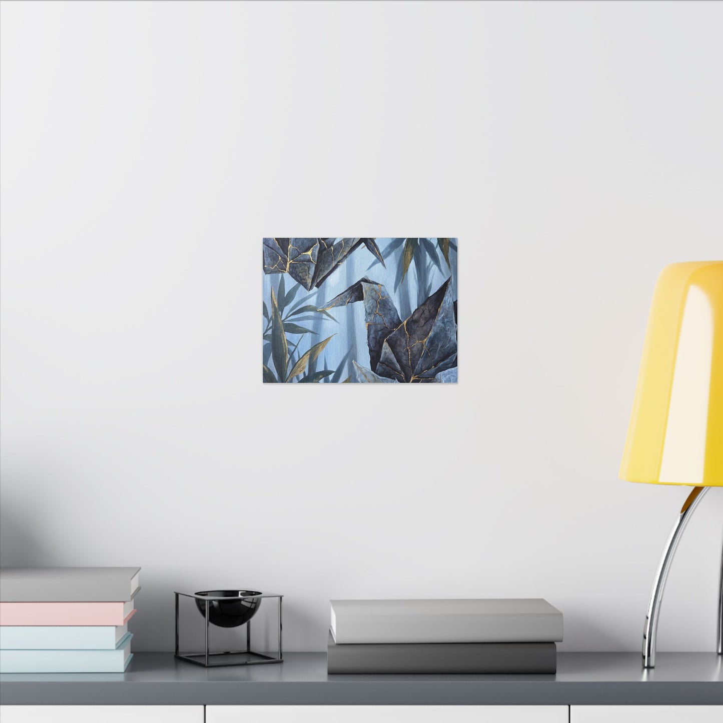 Paper Fold Canvas Art | Summer Kintsugi Crackle Gold Art