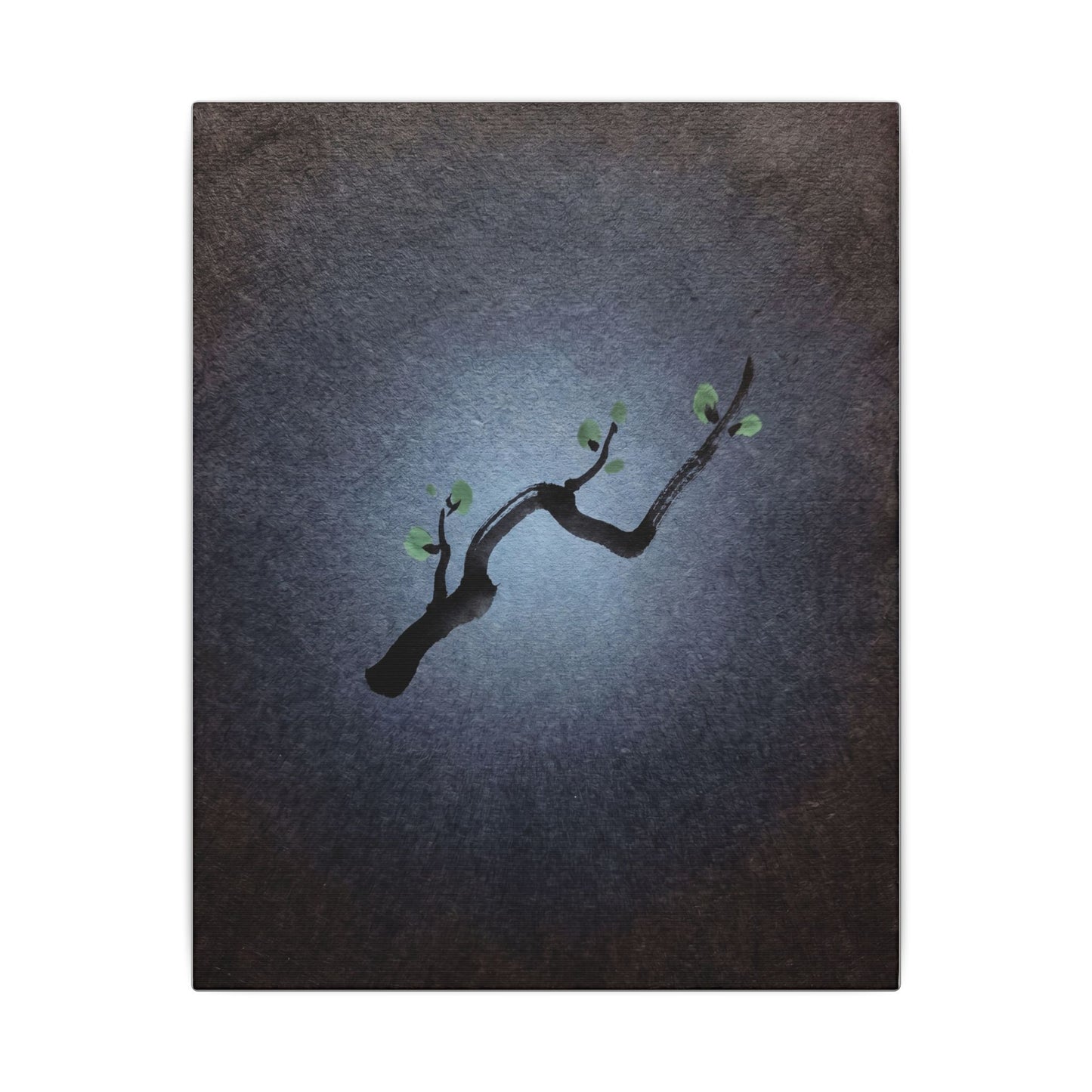 Ink Brushstroke Canvas Art | Spring Dark Japandi Moody Minimal Art