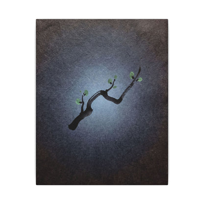 Ink Brushstroke Canvas Art | Spring Dark Japandi Moody Minimal Art