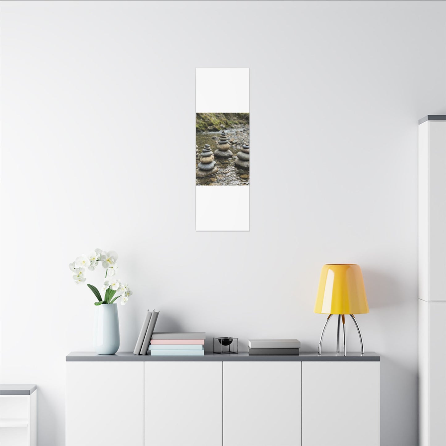 Zen River Stones in Dawn | Karesansui Canvas Art