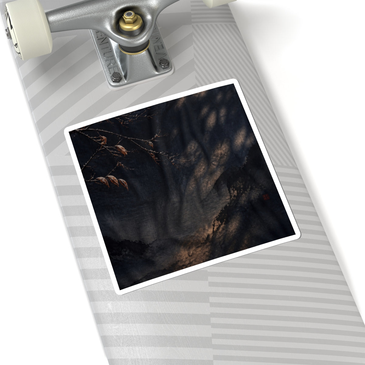 Winter Silk Drape Charcoal Ink Sticker | Bold Decor