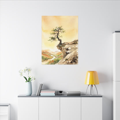 Golden Hour Pine Tree Canvas Art - Japandi Fukinsei
