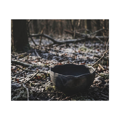 Dappled Ceramic Bowl Canvas Art - Dark Japandi Kanso