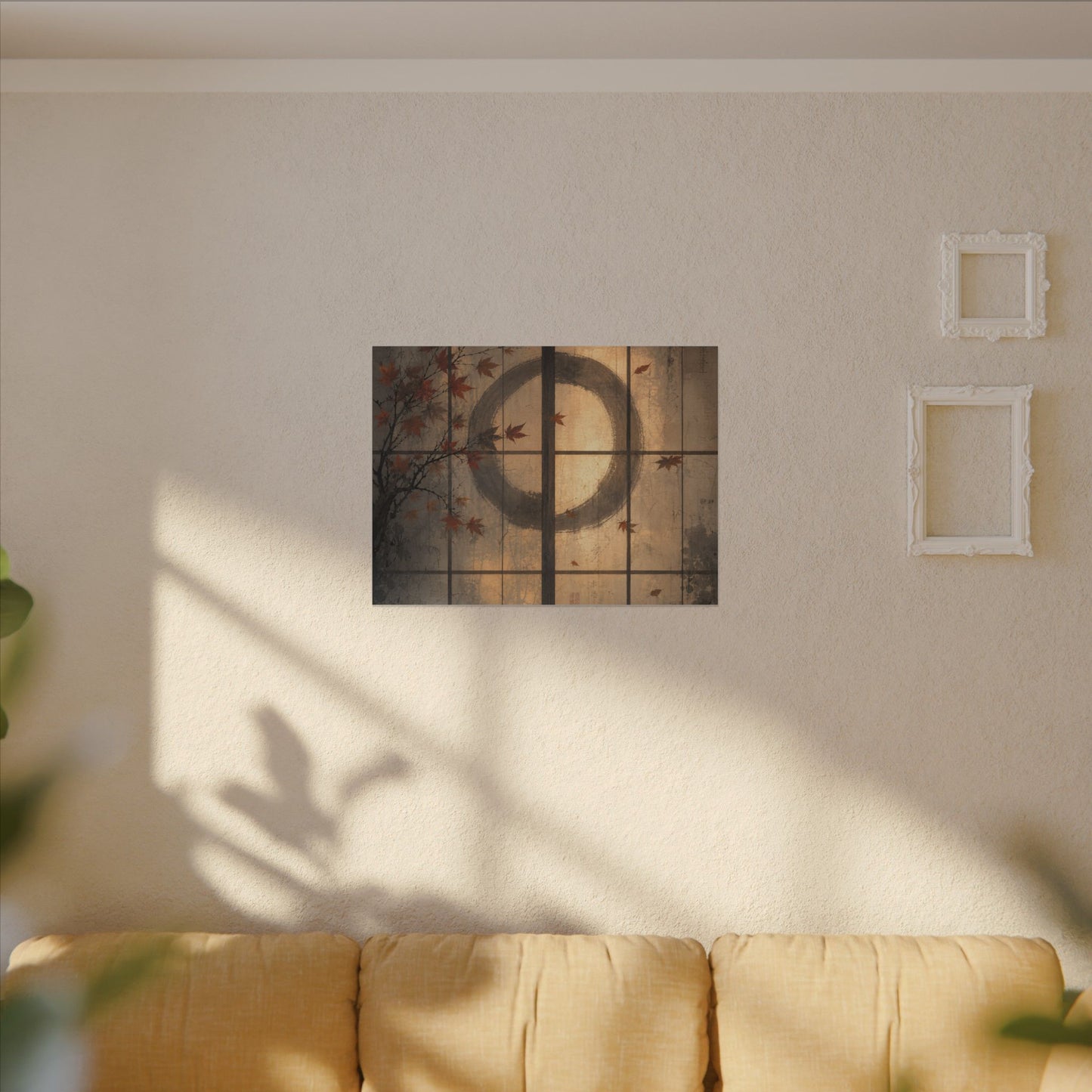 Shoji Screen Texture Canvas Art | Earthy Japandi Art
