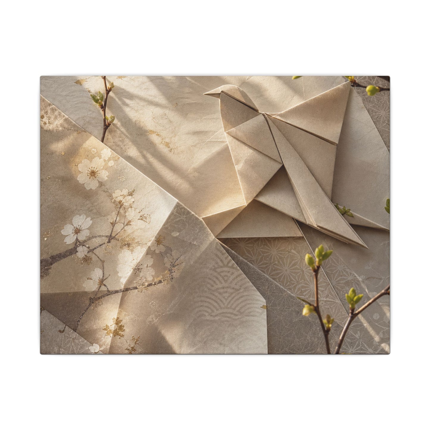 Golden Hour Paper Fold Canvas Art - Japandi Fukinsei