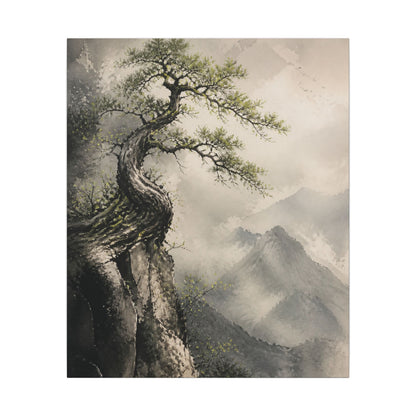 Spring Pine Tree Watercolor Canvas Art | Warm Decor
