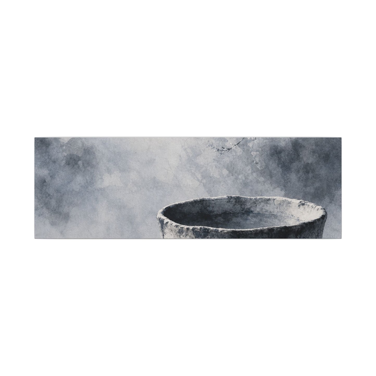 Seijaku Ceramic Bowl Canvas Art - Zen Sumi E