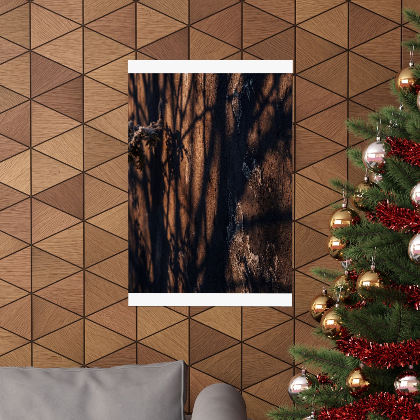 Shadow Play Wall Art Print | Winter Dark Japandi Moody Minimal Art