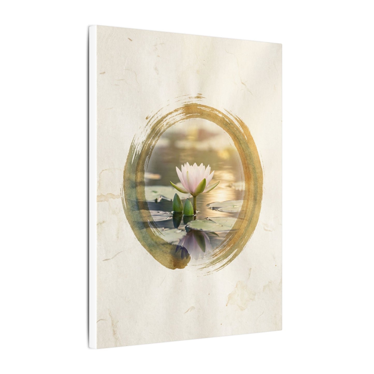 Peaceful Lotus Flower Canvas Art - Enso Zen