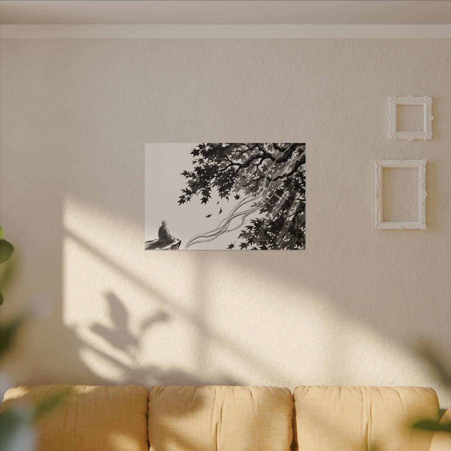 Serene Incense Smoke Canvas Art - Ukiyo E Inspired Zen