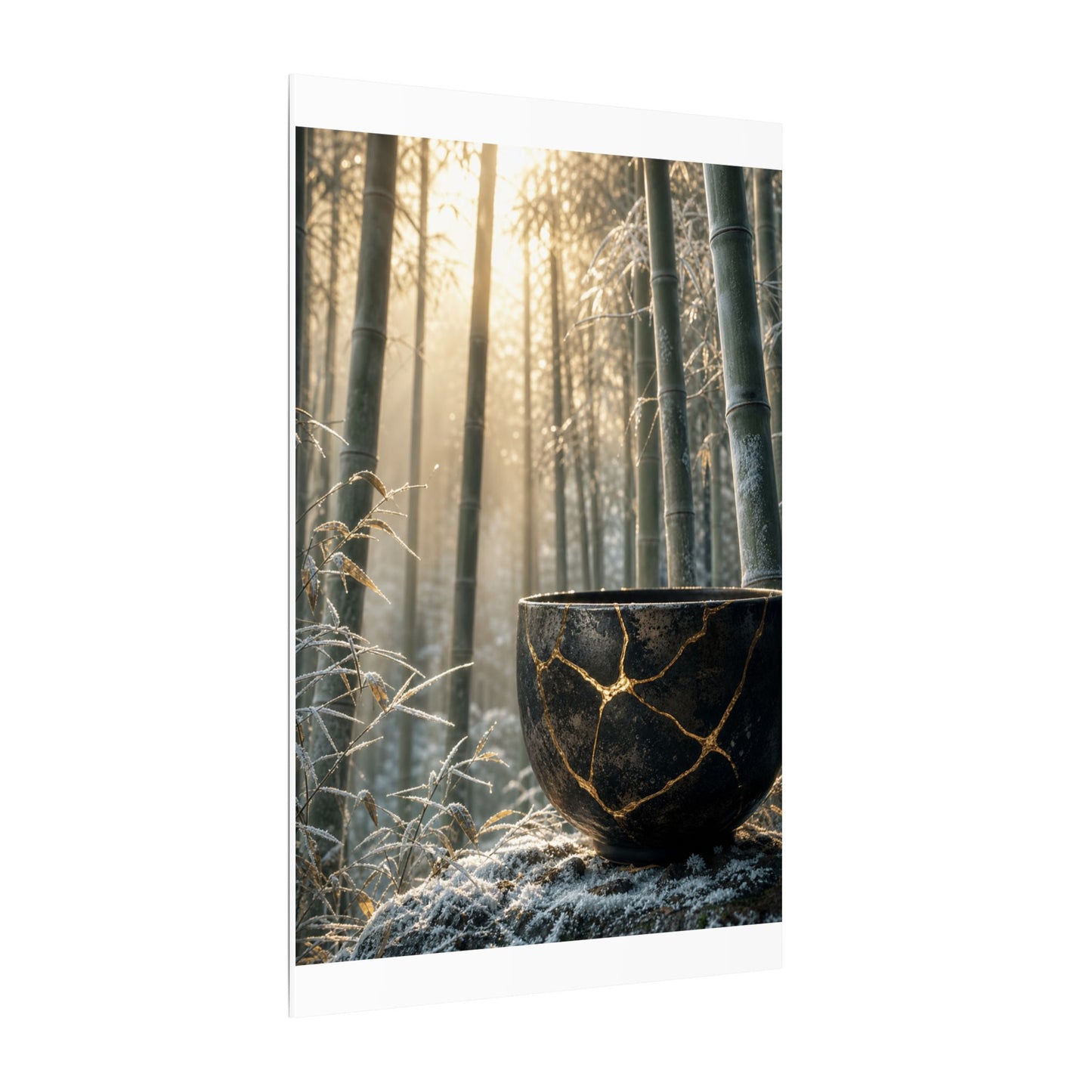 Fukinsei Bamboo Grove Canvas Art - Kintsugi Gold Repair