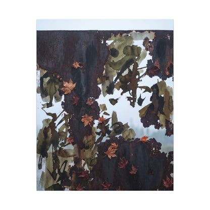 Rust Patina Charcoal Ink Canvas Art | Sophisticated Dark Japandi Art