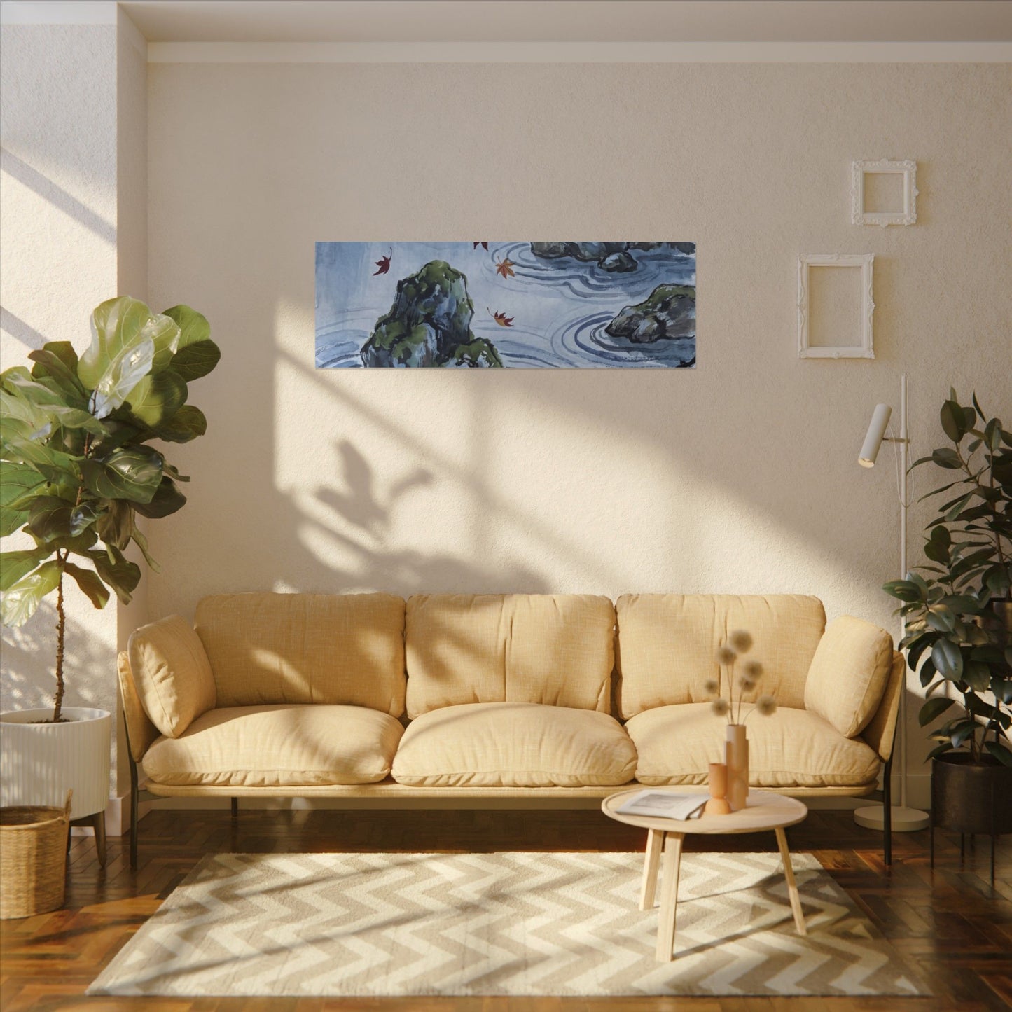 Rock Garden Autumn Canvas Art | Zen Tranquil Design
