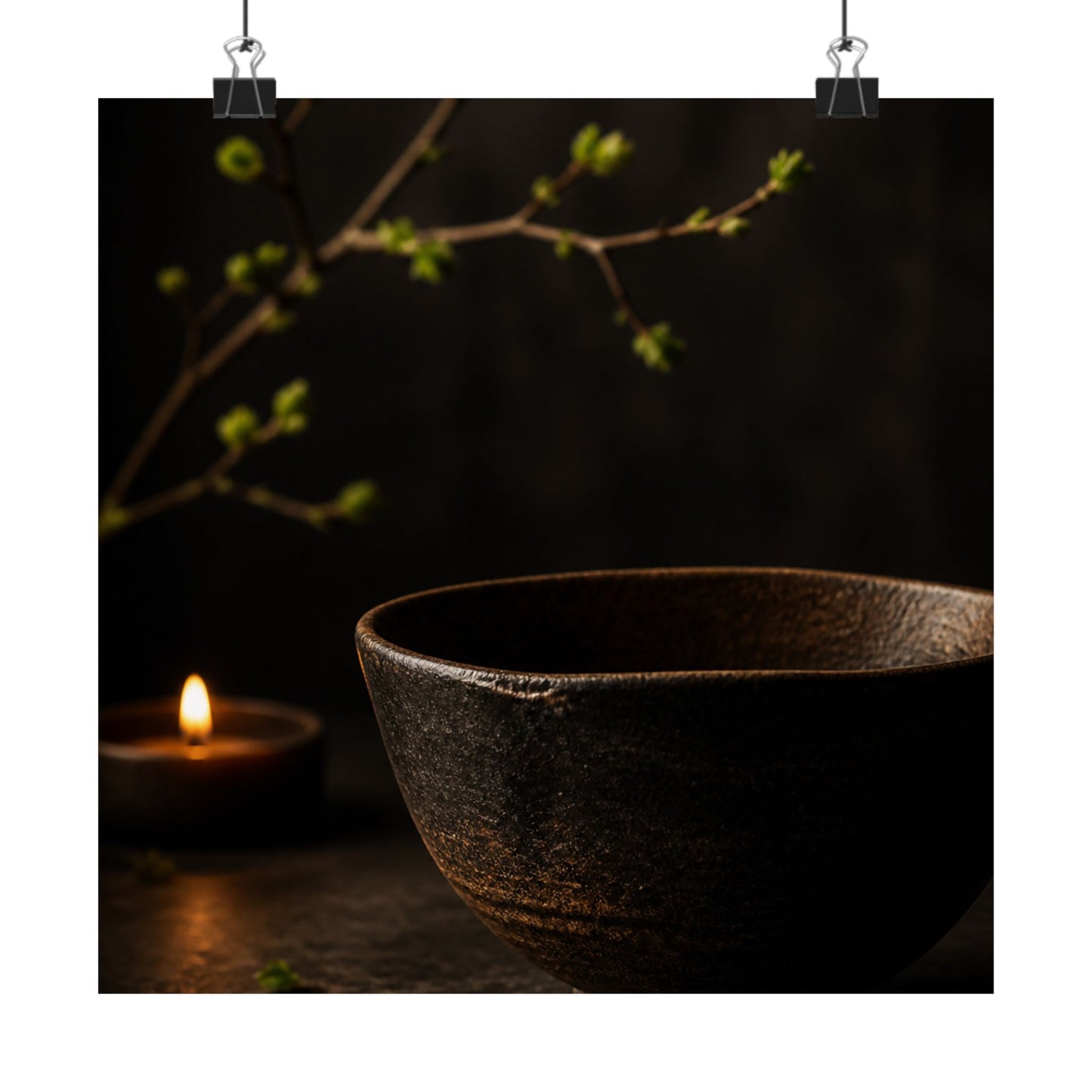 Spring Ceramic Bowl Shadow Zen Wall Art Print | Atmospheric Decor