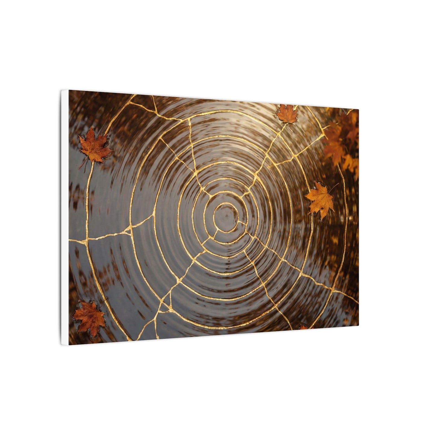 Artful Water Ripple Canvas Art - Gold Vein Kintsugi