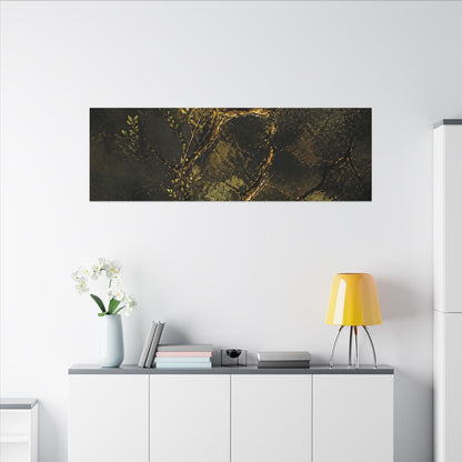 Shibui Cracked Earth Canvas Art - Dark Japandi Dark Texture