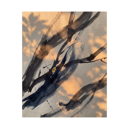 Datsuzoku Ink Brushstroke Wall Art Print - Dark Japandi Shadow Zen
