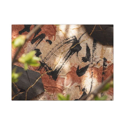 Datsuzoku Ink Brushstroke Canvas Art - Kintsugi Gold Repair Art Print
