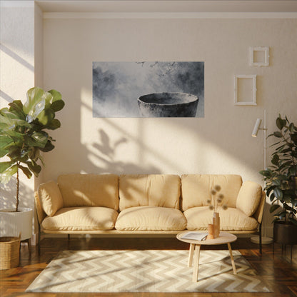 Seijaku Ceramic Bowl Canvas Art - Zen Sumi E