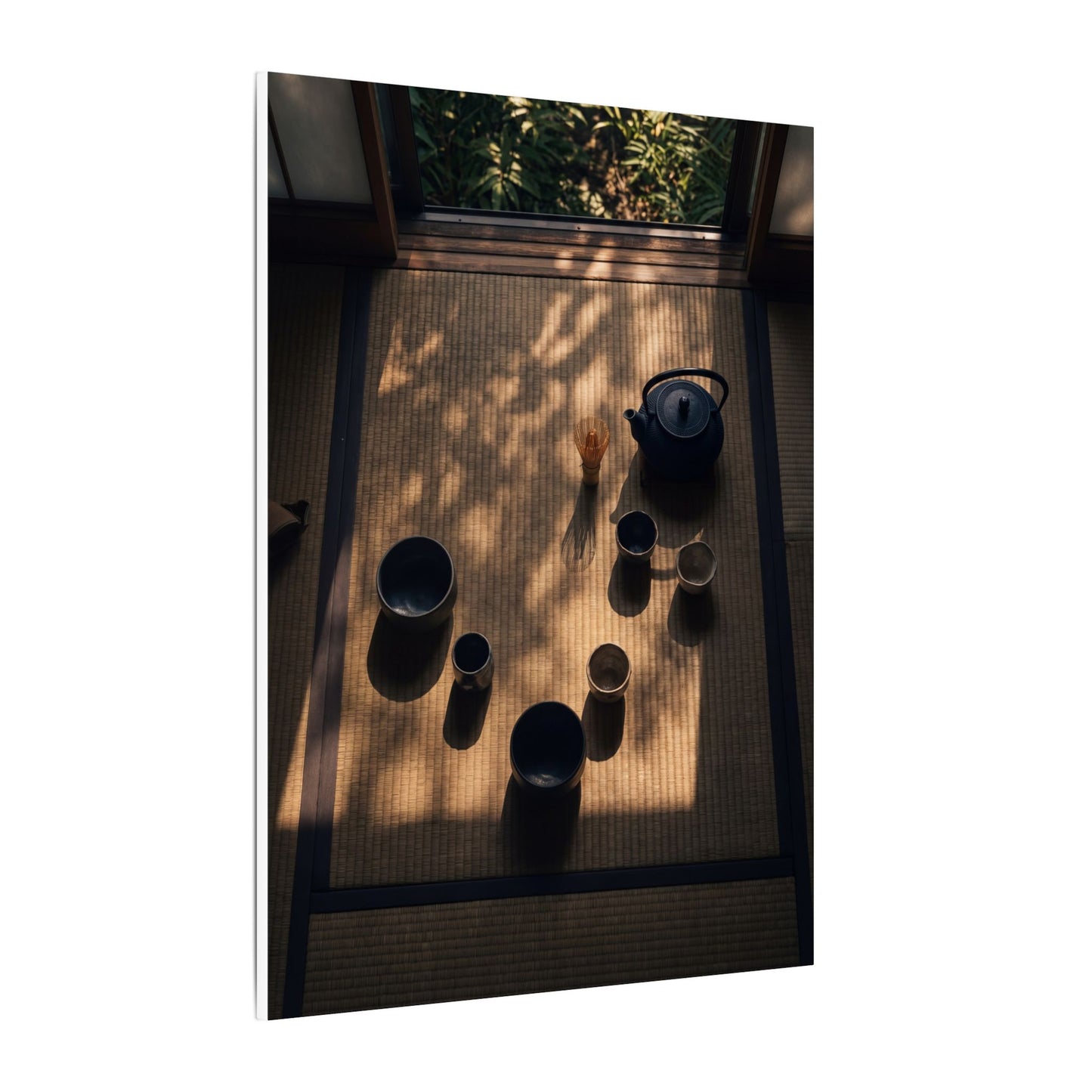 Shibui Tea Ceremony Canvas Art - Dark Japandi Shadow Zen