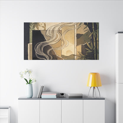 Tranquil Incense Smoke Canvas Art - Ukiyo E Inspired Zen