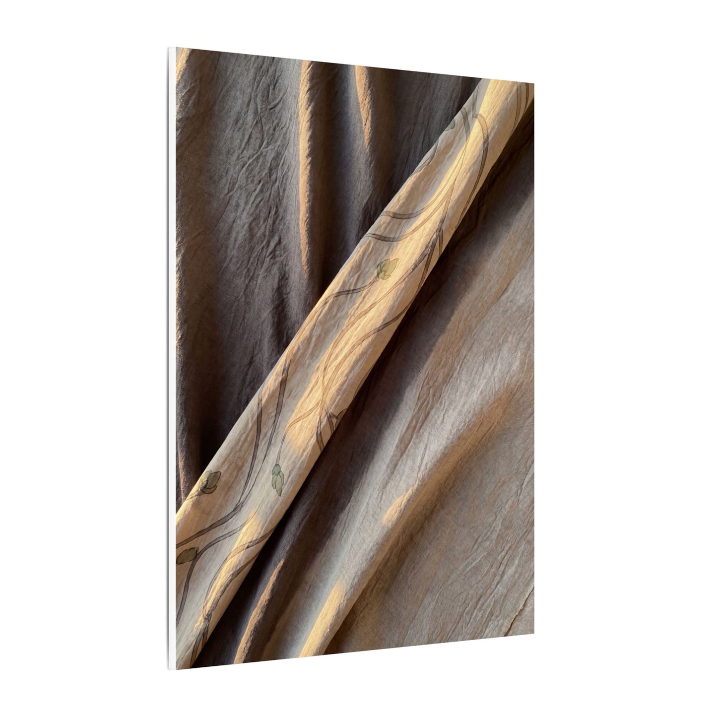 Warm Silk Drape Canvas Art - Japanese Pattern Japandi