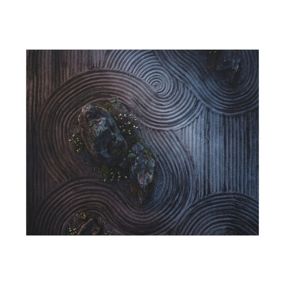 Spring Rock Garden Charcoal Ink Canvas Art | Bold Decor