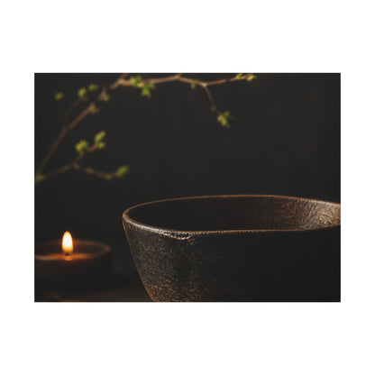 Moody Ceramic Bowl Canvas Art - Shadow Zen Dark Japandi
