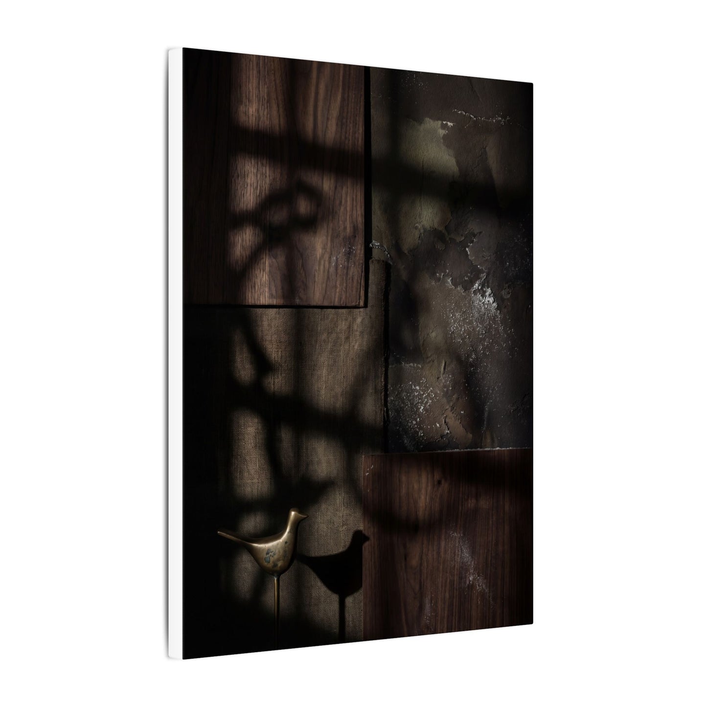 Dark Japandi Shadow Play in Candlelight | Dark Texture Canvas Art