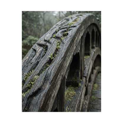 Kanso Wooden Bridge Wall Art Print - Japandi Japanese Pattern