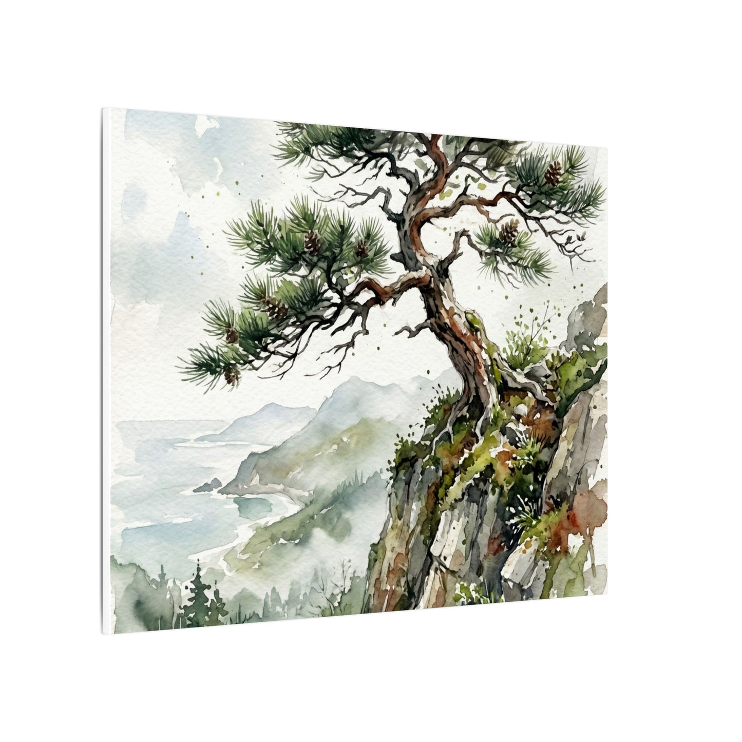 Pine Tree Spring Canvas Art | Japandi Neutral Design