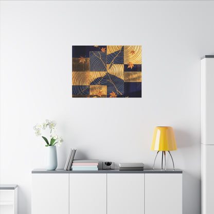 Autumn Water Ripple Crackle Gold Canvas Art | Artful Decor