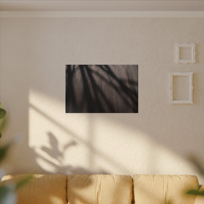 Dark Japandi Shadow Play in Dawn | Moody Minimal Canvas Art