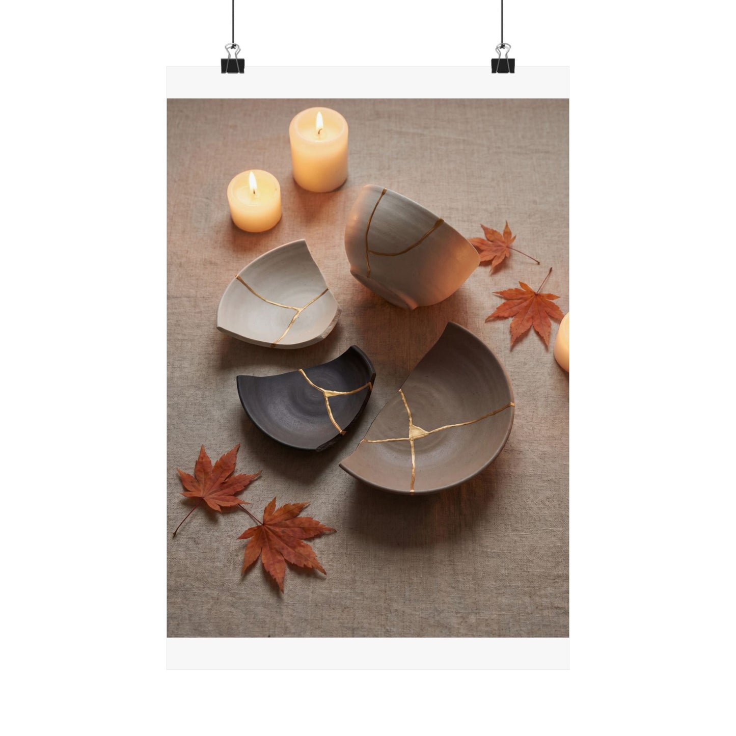 Broken Pottery Autumn Wall Art Print | Japandi Neutral Design Art Print