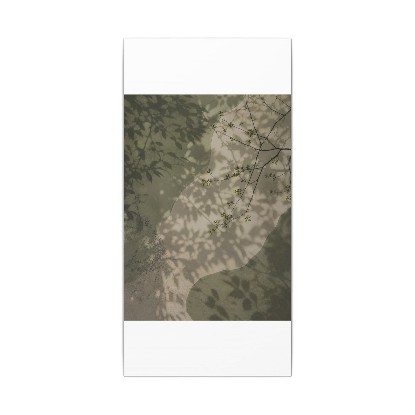 Neutral Shadow Play Canvas Art - Japanese Pattern Japandi