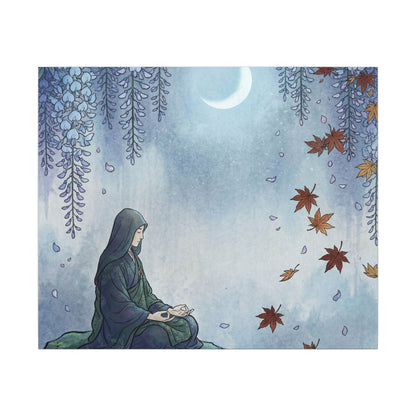 Zen Wisteria in Moonlight | Ukiyo E Inspired Canvas Art