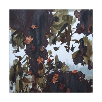 Rust Patina Charcoal Ink Canvas Art | Sophisticated Dark Japandi Art