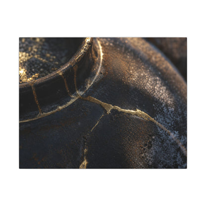 Kintsugi Rust Patina in Golden Hour | Broken Beauty Canvas Art