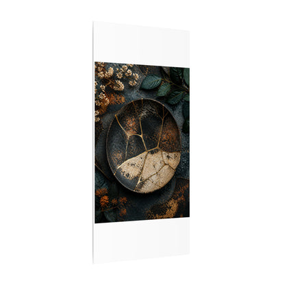 Kintsugi Rust Patina in Dawn | Gold Repair Canvas Art