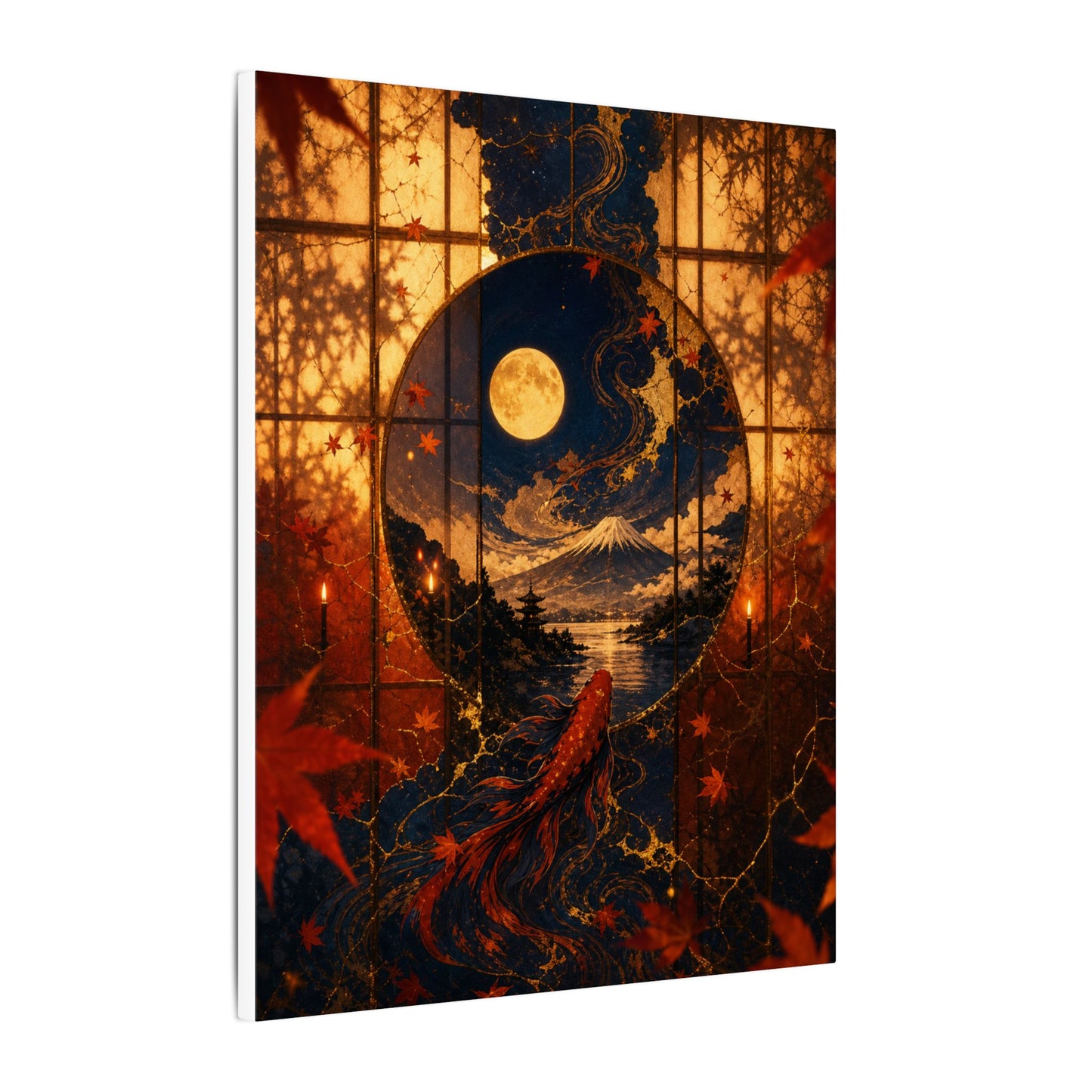 Beautiful Shoji Screen Canvas Art - Gold Vein Kintsugi
