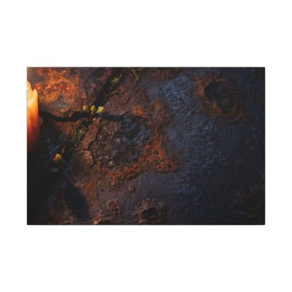 Candlelight Rust Patina Canvas Art - Dark Japandi Ma