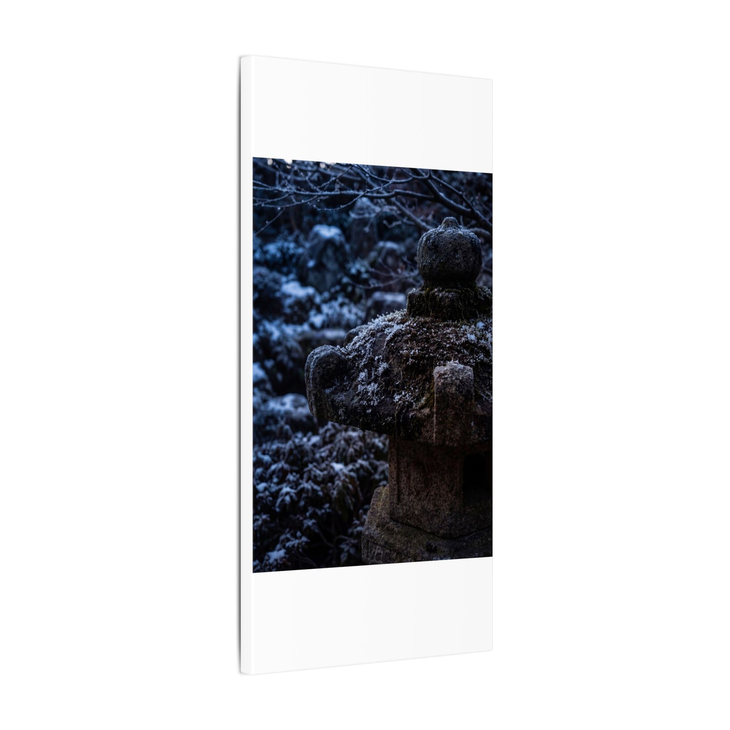 Moody Stone Lantern Canvas Art - Shadow Zen Dark Japandi